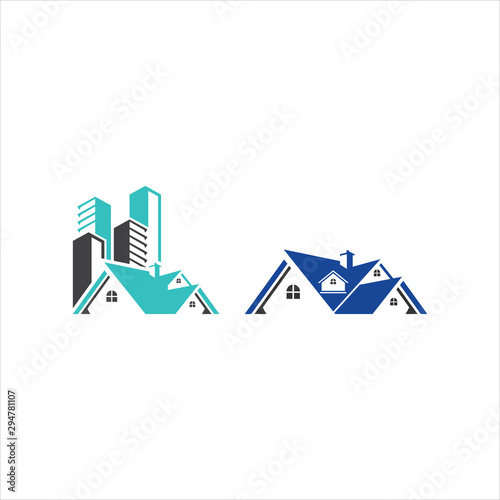 Real state logo design & vector art illustration