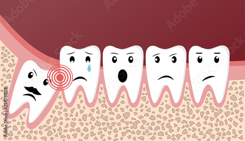 Wisdom teeth dental problems funny concept