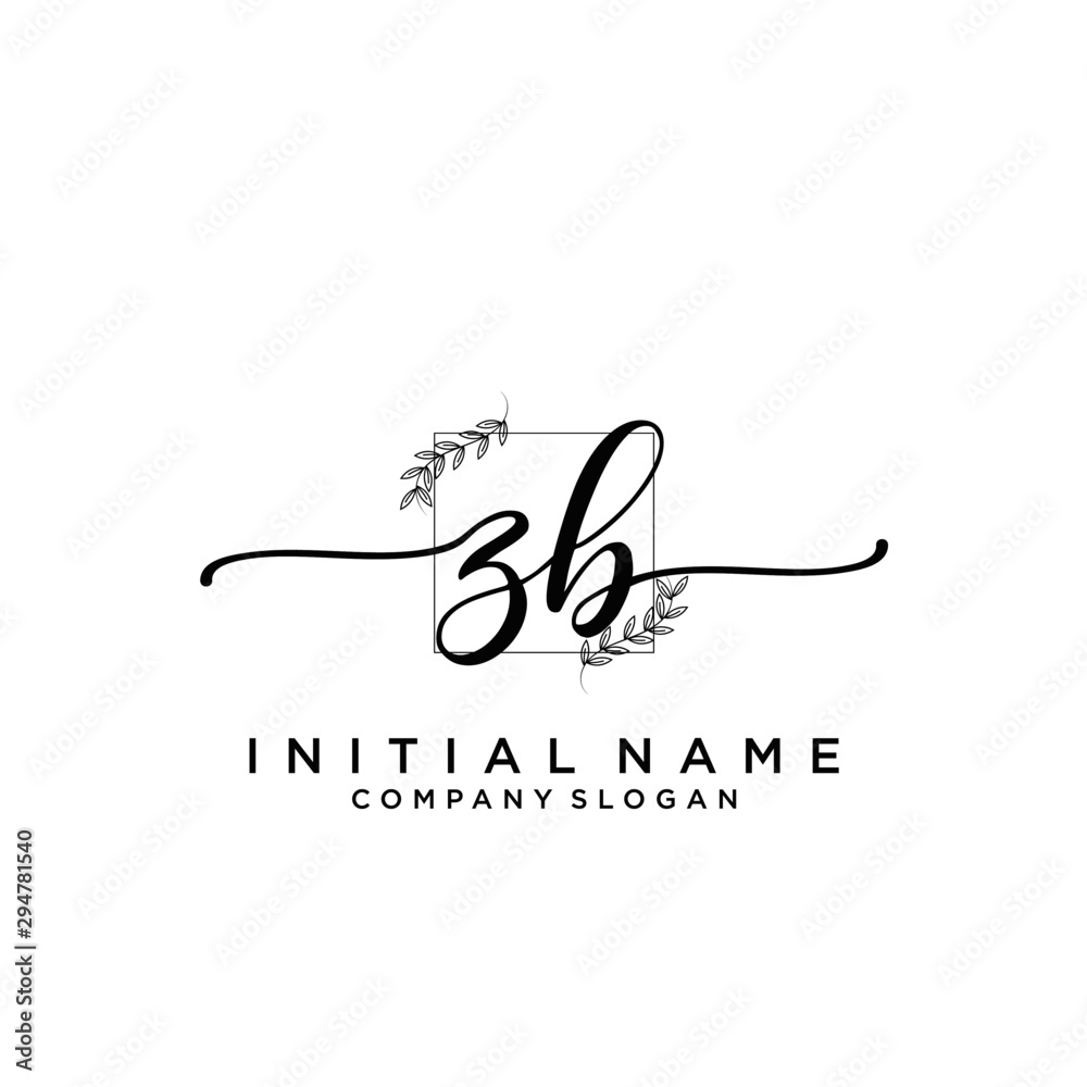 ZB Beauty vector initial logo, handwriting logo. ZB Beauty vector initial logo, handwriting logo.