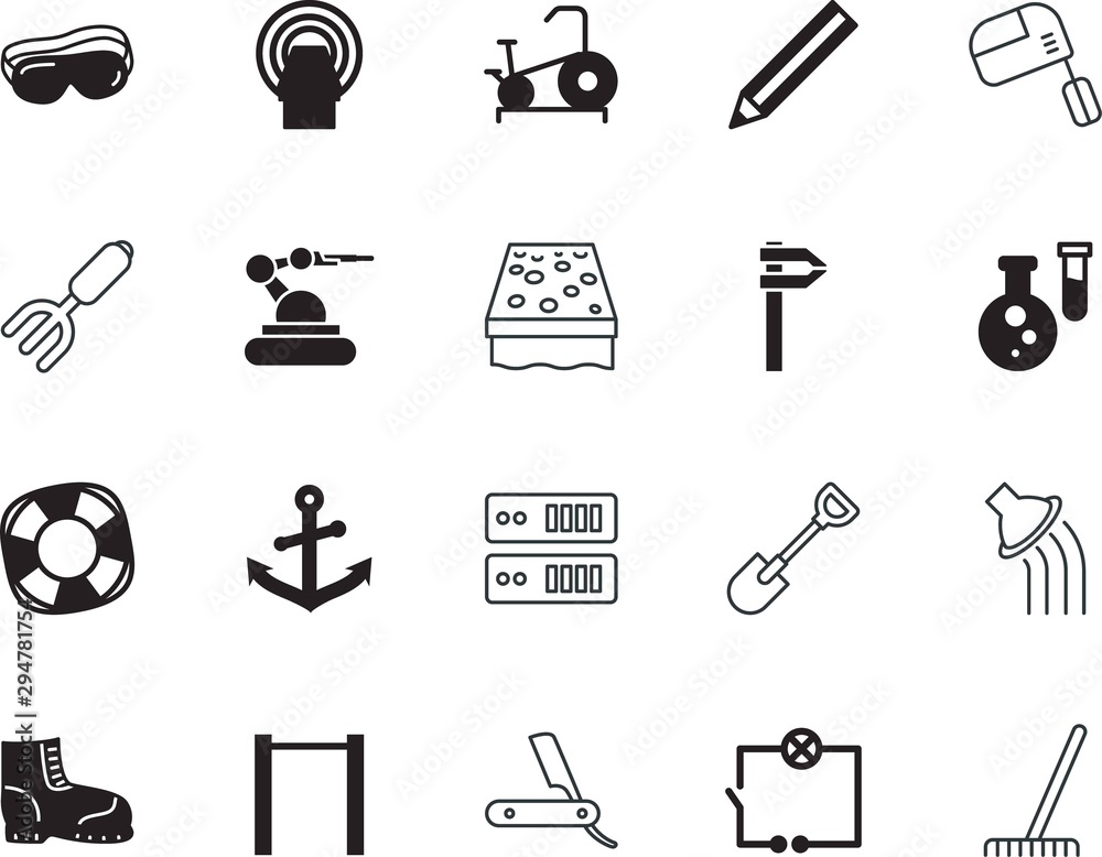 Obraz premium equipment vector icon set such as: financial, preserver, ethereum, bicycle, mechanic, link, recipe, beard, business, view, scanner, retro, rig, arm, clinical, scheme, abstract, straight, fabrication