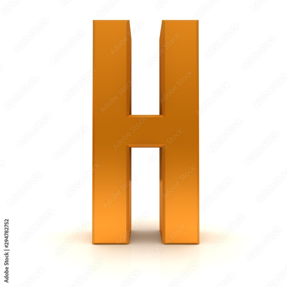 H letter 3d orange text sign H letter 3d orange text sign