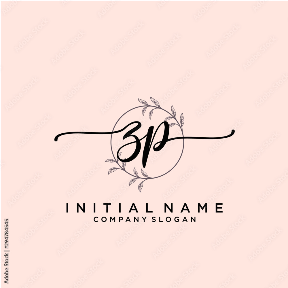 ZP Beauty vector initial logo, handwriting logo. ZP Beauty vector initial logo, handwriting logo.
