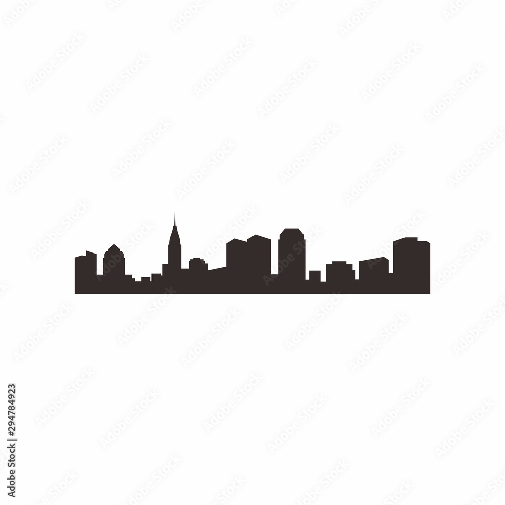 City skyline silhouette logo design template vector illustration