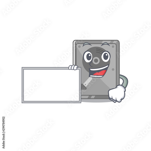 With board hard drive internal on the character