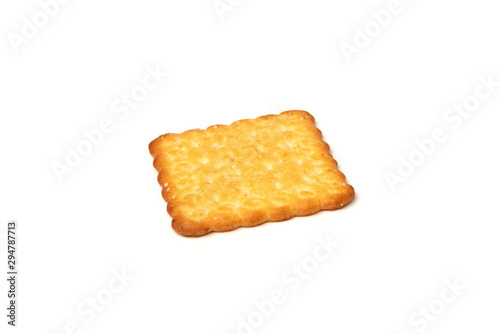 Cracker with sesame isolated on white background.