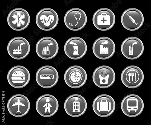 Variety icon set pack vector design