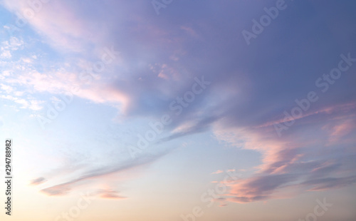 Sky of sunset light with cloud on pink and ourple twilight.