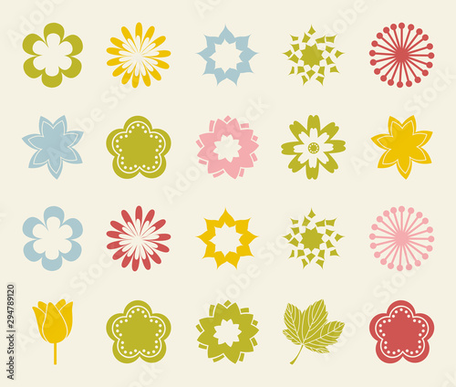 Isolated flowers icon set vector design