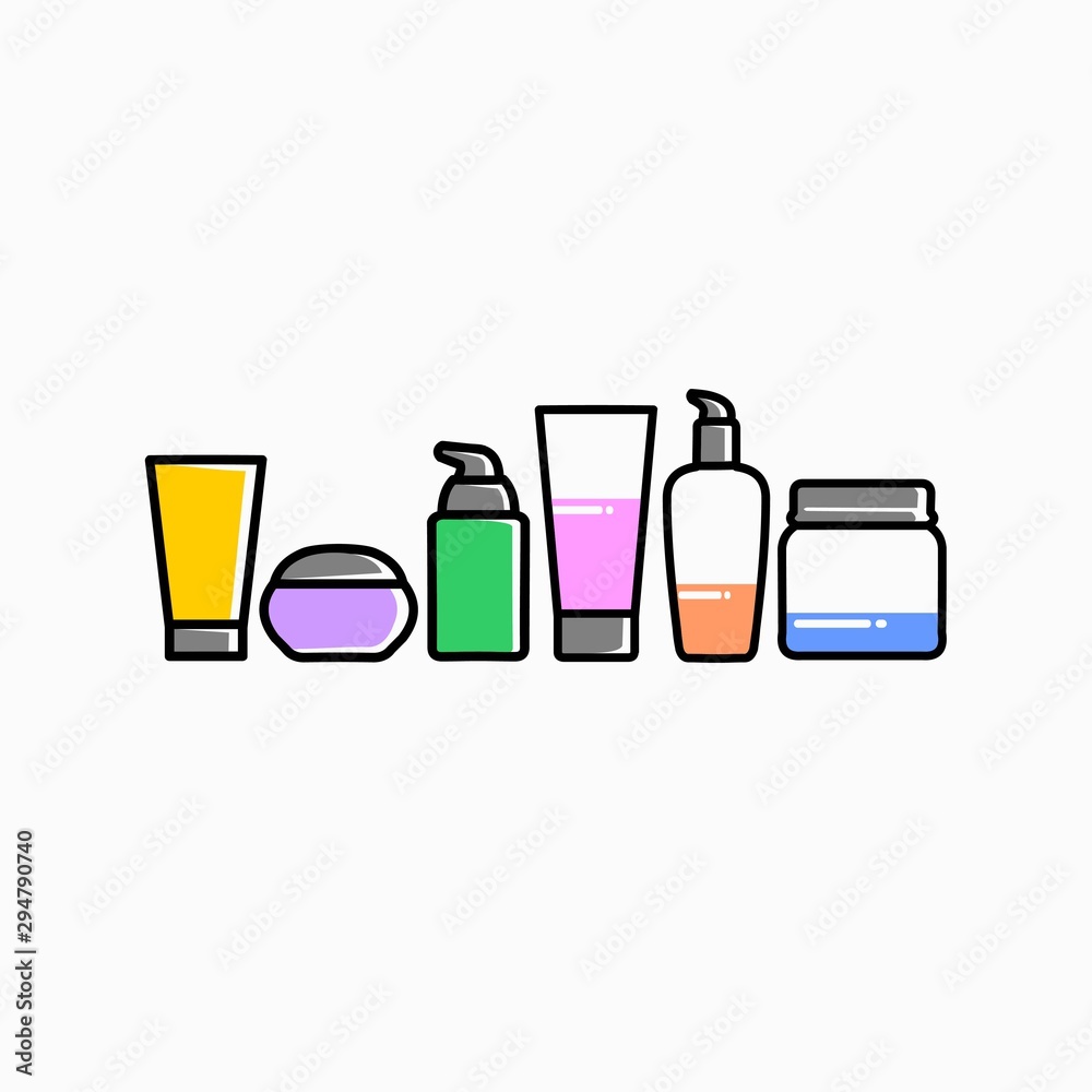 beauty equipment flat icon set beauty equipment flat icon set