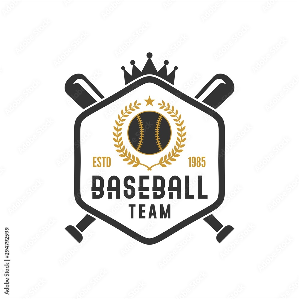 Baseball Team Crown Logo Vector Baseball Team Crown Logo Vector