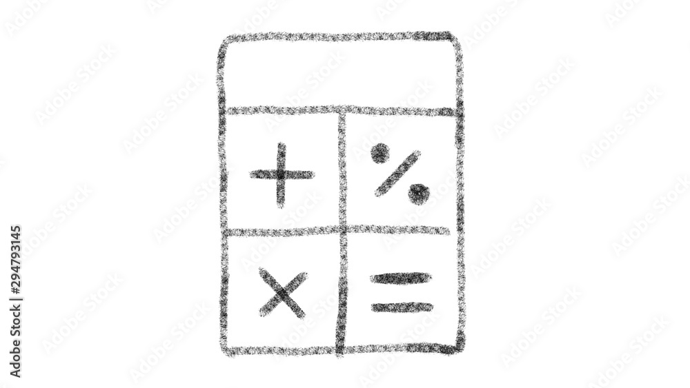 calculator icon with drawing style on chalkboard, animated footage ideal for compositing and motiongrafics calculator icon with drawing style on chalkboard, animated footage ideal for compositing and motiongrafics