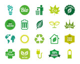 Isolated ecology bio and organic icon set vector design