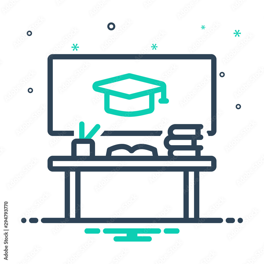 Fototapeta premium mix icon for educational desk 