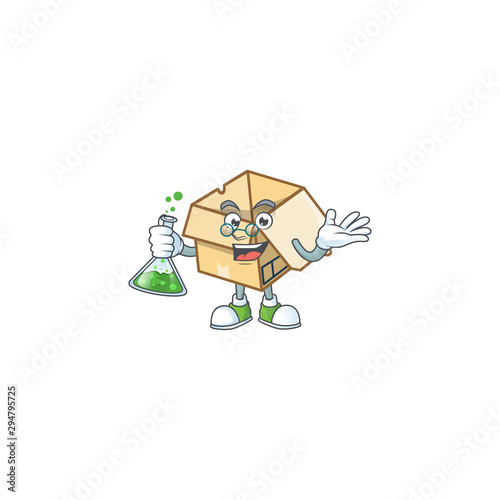 Professor cardboard open with character mascot shape