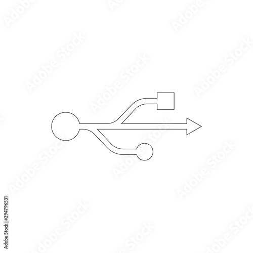 USB symbol icon vector. symbol for web site Computer and mobile vector. Stock vector illustration isolated on white background.
