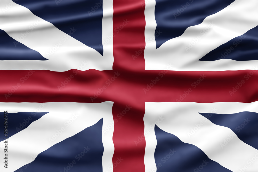 Fototapeta premium Great Britain National Day. UK Flag with stripes and national colors. Union Jack. Background illustration.