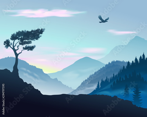 Vector illustration of mountains