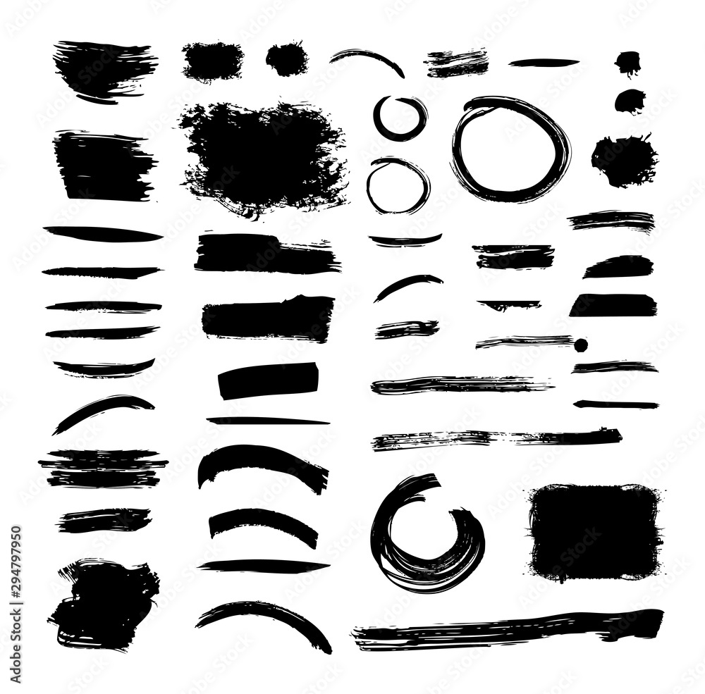Isolated black marker stains vector design