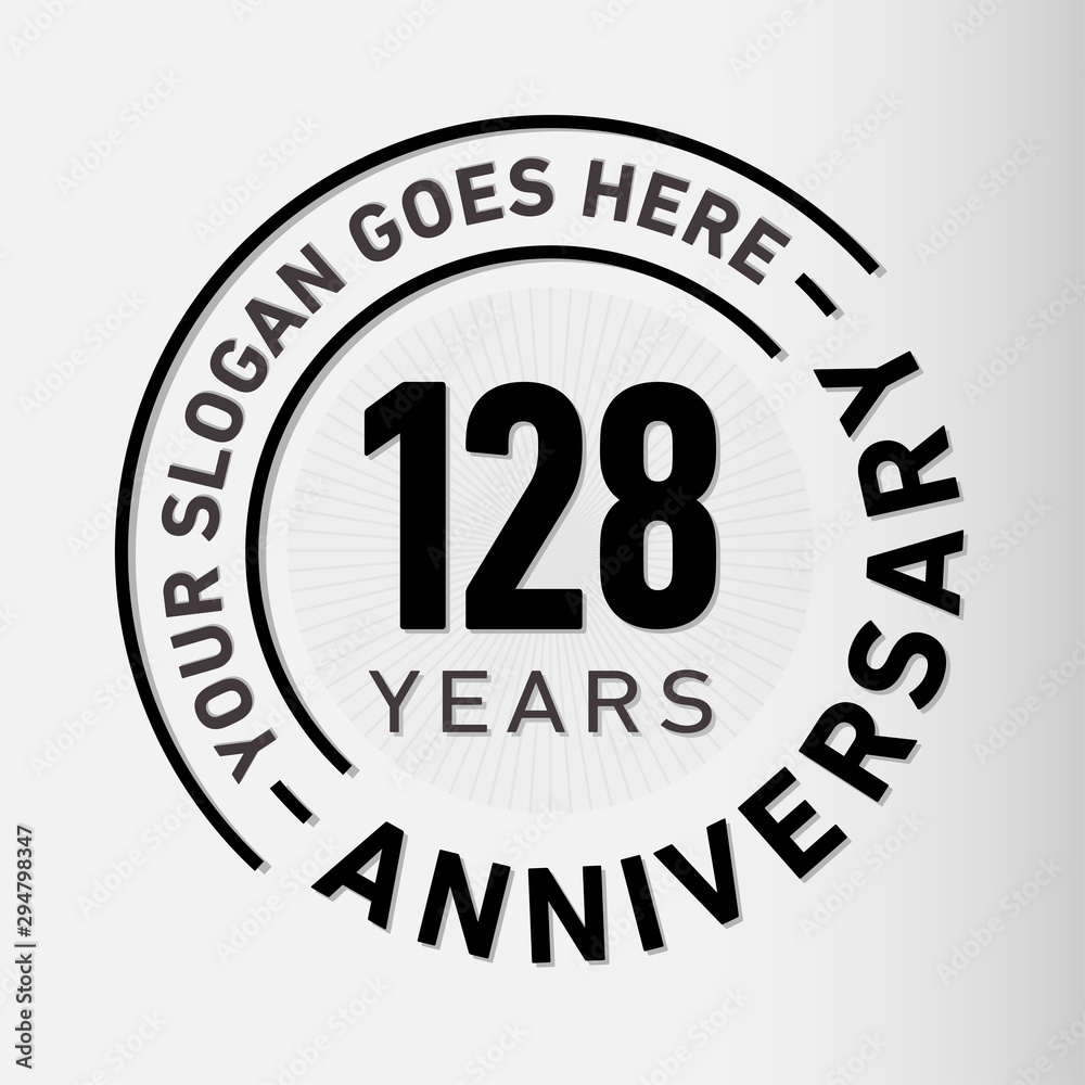 128 years anniversary logo template. One hundred and twenty-eight years celebrating logotype. Vector and illustration. 128 years anniversary logo template. One hundred and twenty-eight years celebrating logotype. Vector and illustration.