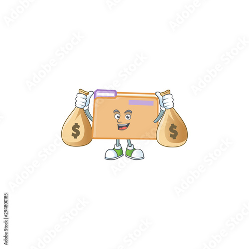 With money bag folder for saving a file document