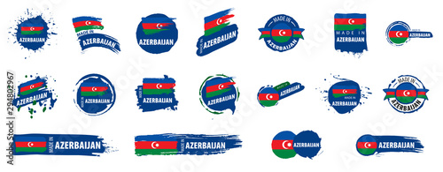 Azerbaijan flag, vector illustration on a white background