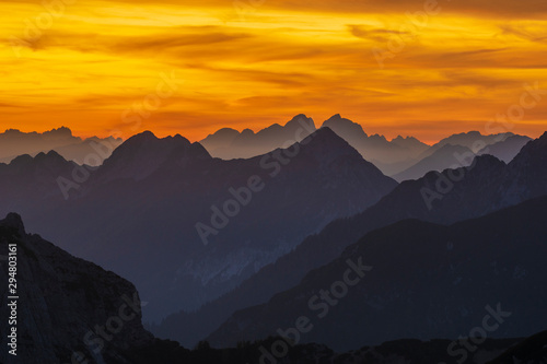 Julian Alps after sunset  close-up