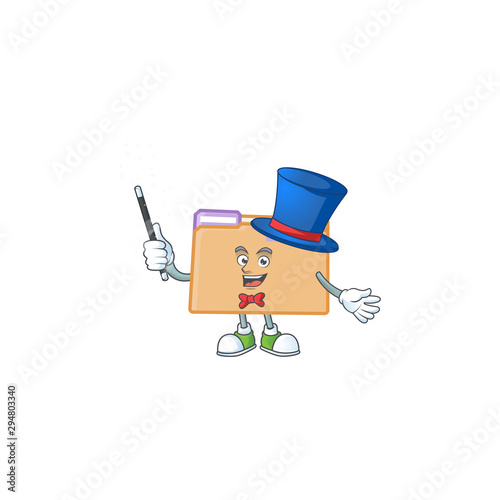 Magician folder data isolated on white background