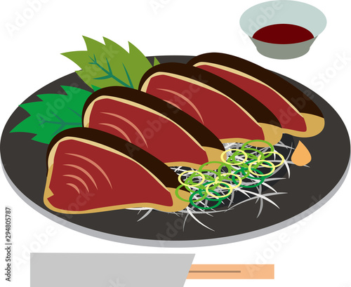 カツオのお刺身　イラスト