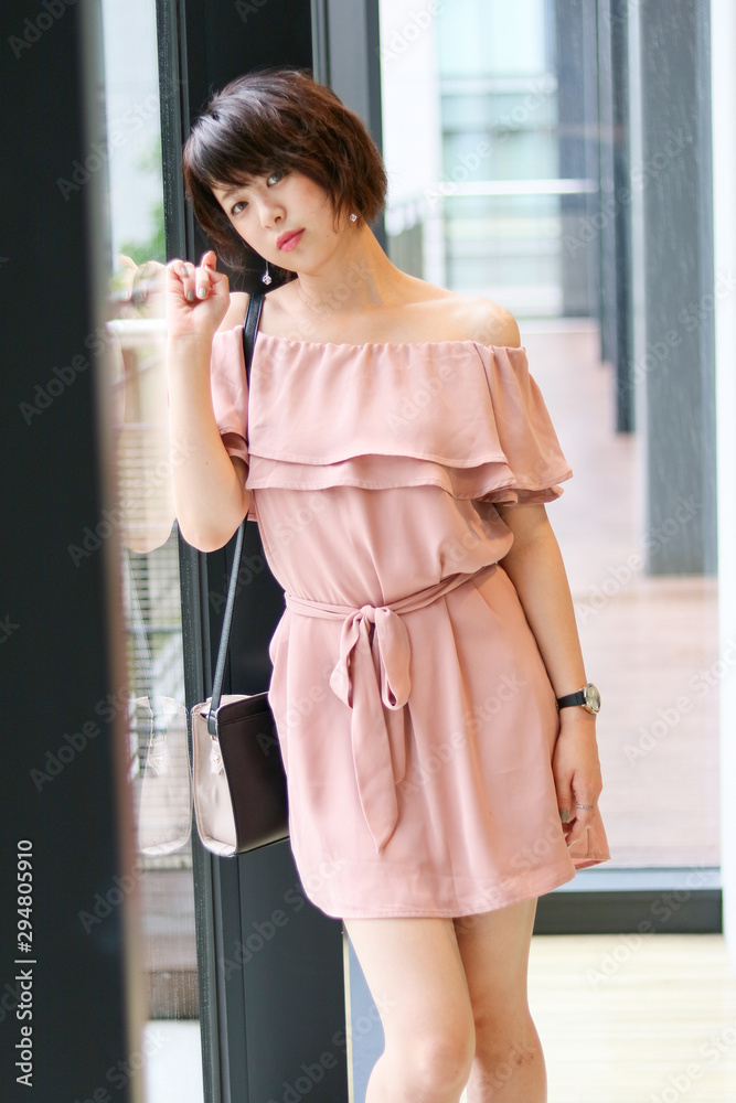 Fototapeta premium Berry cute Japanese young woman.
