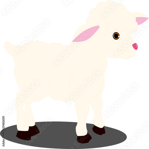 Cute Lamb - Cartoon Vector Image