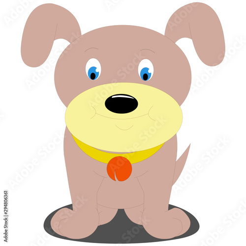Cute Puppy Front Pose - Cartoon Vector Image