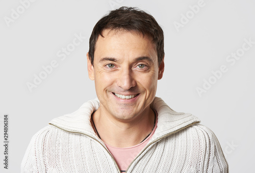 Happy casual man portrait isolated on white