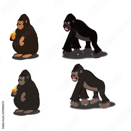 Gorilla - Collection - Cartoon Vector Image