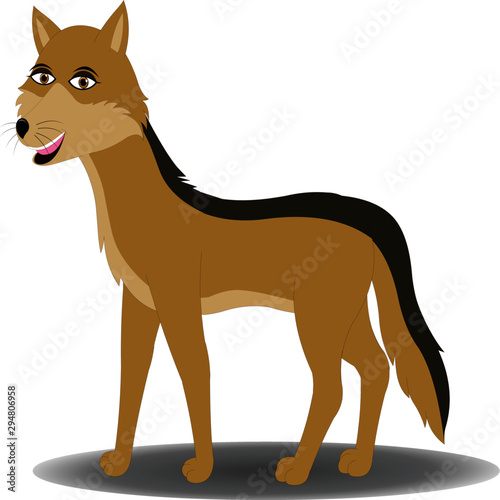 Happy Jackal - Cartoon Vector Image