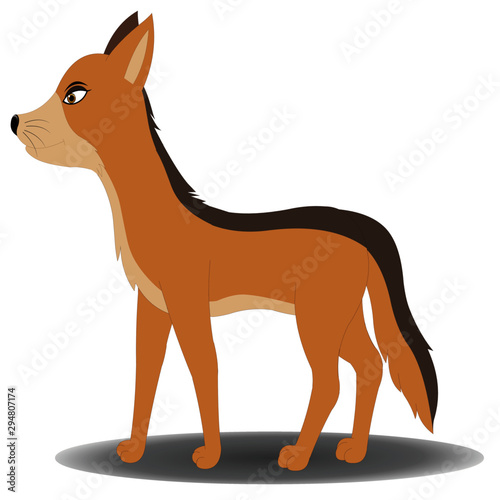 Jackal Standing - Cartoon Vector Image