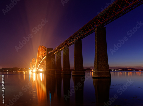 Forth Bridge at night, Scotland