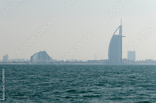 view of Dubai from the sea