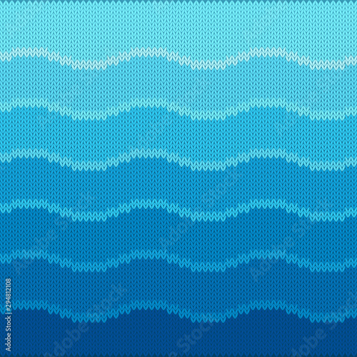 Marine knitted seamless pattern with waves