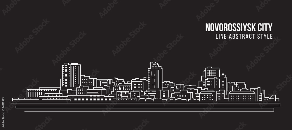 Cityscape Building panorama Line art Vector Illustration design - Novorossiysk city