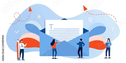 New email message or mail notification. Social network reading letter, New incoming message. Email marketing campaign,Work process, for web, banner, presentation, infographic.