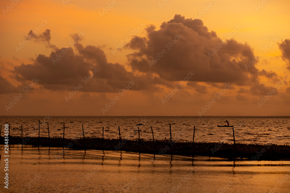backwater and cloudy evening sky backwater and cloudy evening sky