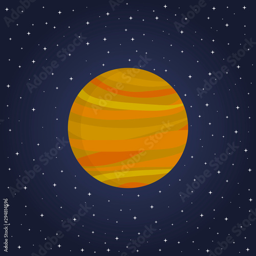 Venus Planet. High Quality Detailed Illustration of Solar System Planets. Cosmos Universe Spherical Star Objects. Astrology for Kids. Astronomical Galaxy Space for Kids. Cartoon Vector Illustration