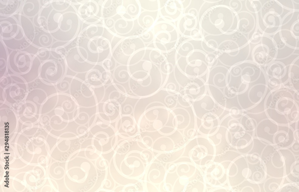 Caramel twirls pattern. Pastel curls background. Plexus loops illustration.