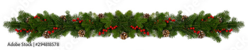 Christmas frame of tree branches photo