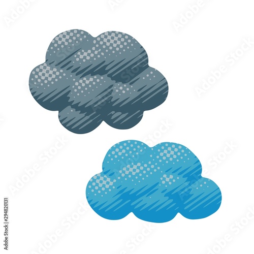 Comic isolated cumulus clouds as forecast symbol