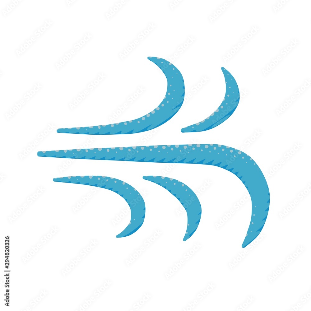 Naklejka premium Isolated fresh and cold curve wind wave pop art