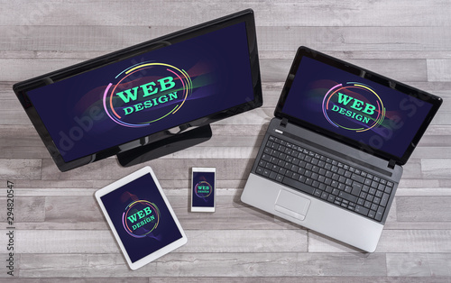 Web design concept on different devices