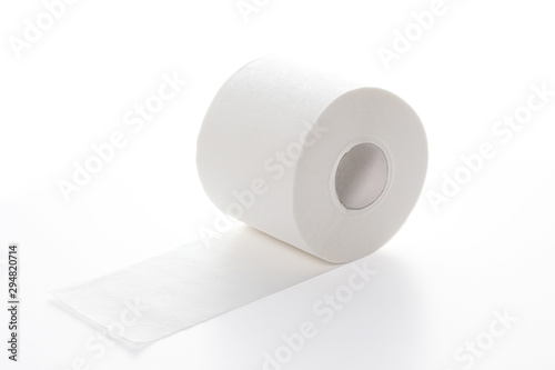 recycled toilet paper roll isolated on white background with clipping path and copy space for your text