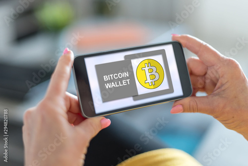 Bitcoin wallet concept on a smartphone