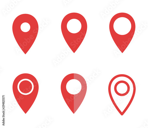 set of map pointer signs, map pin icons